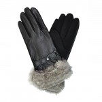 Женские перчатки комбинированные мод.44 серые