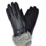 Женские перчатки комбинированные мод.44 серые