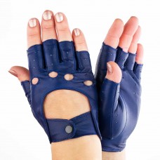 Женские перчатки авто кожаные  мод.244 ukr синие