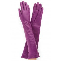 Женские длинные перчатки кожа Италия  мод.052-48 орхидея