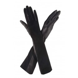 Женские длинные перчатки комбинированные мод.052-40-3 черные