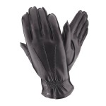 Чоловічі рукавички шкіряні на хутрі GlovesUA мод.169 чорні (овчина)