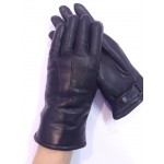 Чоловічі рукавички шкіряні на хутрі GlovesUA мод.080 чорні (овчина)