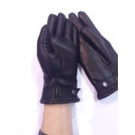 Чоловічі рукавички шкіряні на хутрі GlovesUA мод.080 чорні (овчина)