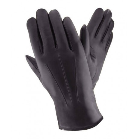 Чоловічі рукавички шкіряні на хутрі GlovesUA мод.080 чорні (овчина)
