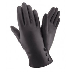 Женские перчатки кожаные с мехом Имидж Галант мод.423 черные (овчина)