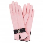 Женские перчатки кожаные мод.407 розовые