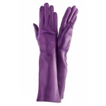 Женские длинные перчатки кожа Италия мод.052-40 виноград