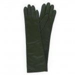 Женские длинные перчатки кожа Италия мод.052-40 эвкалипт