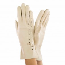 Женские перчатки кожаные мод.247 бежевые Женские перчатки кожаные мод.247 бежевые