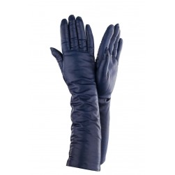 Женские длинные перчатки кожа Италия  мод.052-40 джинс