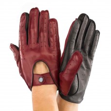 Чоловічі рукавички шкіряні мод.275 бордо / чорний (без отв)