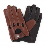 Чоловічі рукавички шкіряні мод.275 укр коньяк / чорний