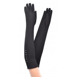 Женские длинные перчатки трикотажные Bella мод.58 черные