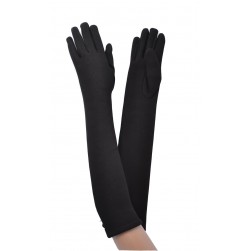 Женские длинные перчатки трикотажные Bella мод.56 черные