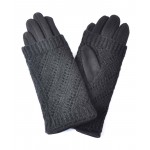 Женские перчатки-митенки трикотажные мод.24 черные