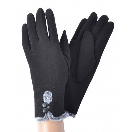 Женские перчатки трикотажные Bella мод.27 черные