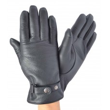 Чоловічі рукавички шкіряні GlovesUA мод.463 чорні (шкіра оленя)