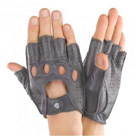 Чоловічі рукавички шкіряні мод.245 сірі