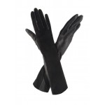 Женские длинные перчатки комбинированные Имидж Галант мод.052-33-3 черные