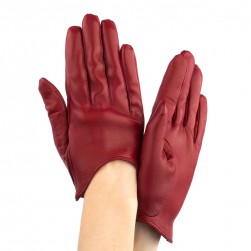 Женские перчатки кожаные  мод.377 бордо