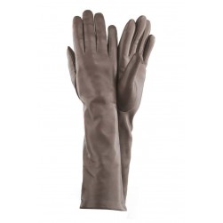 Женские длинные перчатки кожа Италия  мод.052-40 тауп