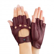 Женские перчатки авто кожаные мод.244 бордо