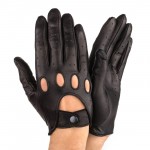 Чоловічі рукавички шкіряні мод.275 чорний (шов всередину)