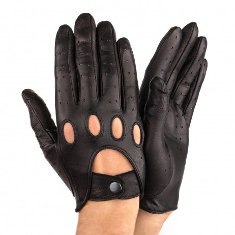 Чоловічі рукавички шкіряні мод.275 чорний (шов всередину)