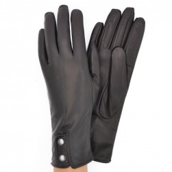 Женские перчатки кожаные мод.505 черные