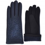 Женские перчатки трикотажные Bella мод.4801 синие