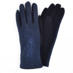 Женские перчатки трикотажные Bella мод.4801 синие
