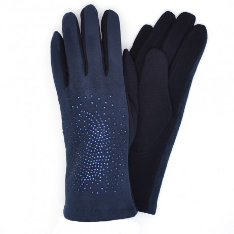Женские перчатки трикотажные Bella мод.4801 синие