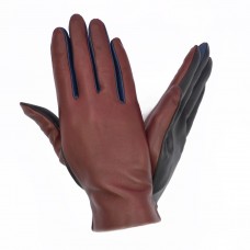 Чоловічі шкіряні рукавички мод.90 бордо \ чорний (сині стрілки) Чоловічі шкіряні рукавички мод.90 бордо \ чорний (сині стрілки)
