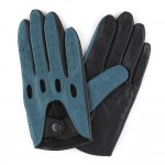 Чоловічі рукавички шкіряні мод.275 петролеум / чорний (чорн. ремінець, шов всередину)
