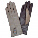 Женские перчатки кожаные мод.505 тауп \ коричневый