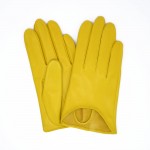 Женские перчатки кожаные  мод.377 желтые