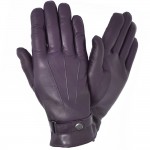 Чоловічі рукавички шкіряні GlovesUA мод.463 баклажан (3 смужки)