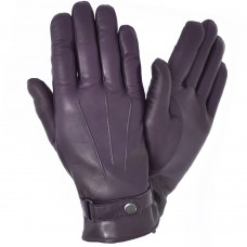 Чоловічі рукавички шкіряні GlovesUA мод.463 баклажан (3 смужки)