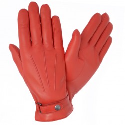 Мужские перчатки кожаные  мод.463 красные (3 полоски)