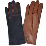 Чоловічі рукавички комбіновані GlovesUA мод.158 джинс/коньяк - На підкладці Чоловічі рукавички комбіновані GlovesUA мод.158 джинс/коньяк