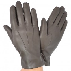 Мужские перчатки кожаные  мод.158 ашез (3 полоски)