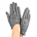 Жіночі шкіряні рукавички GlovesUA мод.377 сірі