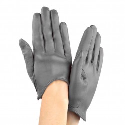 Женские перчатки кожаные GlovesUA мод.377 серые