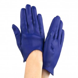 Женские перчатки кожаные GlovesUA мод.377 голубой