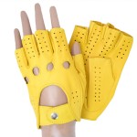 Жіночі рукавички для водіння GlovesUA мод.245 жовті(шов усередину)