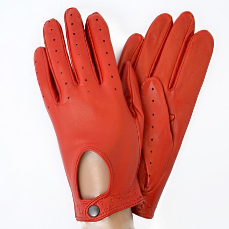 Женские перчатки кожаные GlovesUA мод.274 красные