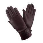 Женские кожаные перчатки GlovesUA мод 007 гнилая вишня