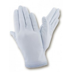 Женские перчатки кожаные  GlovesUA мод 005 свело-голубые