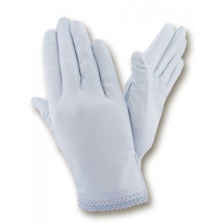 Жіночі рукавички шкіряні GlovesUA мод.005 світло-блакитні